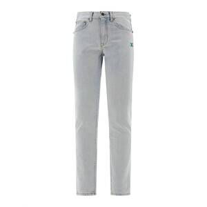 NEW OFF-WHITE men's designer jeans in light indigo